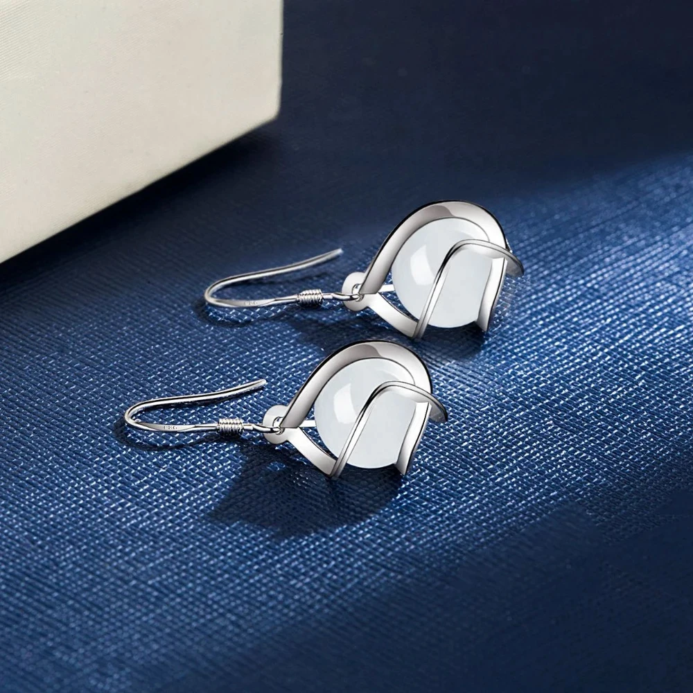 Hot 925 Sterling silver Beautiful drop earrings for women luxury fashion party wedding engagement jewelry Christmas gifts