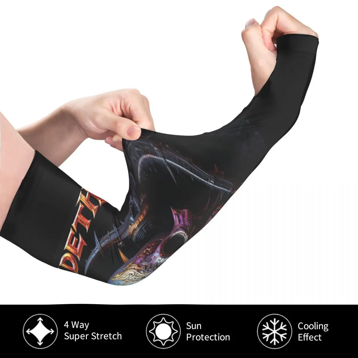 Megadeths Rock Heavy Metal Band Outdoor Arm Sleeves Sun UV Protection Cover Summer Ice Silk Cycling Tattoo Sleeves