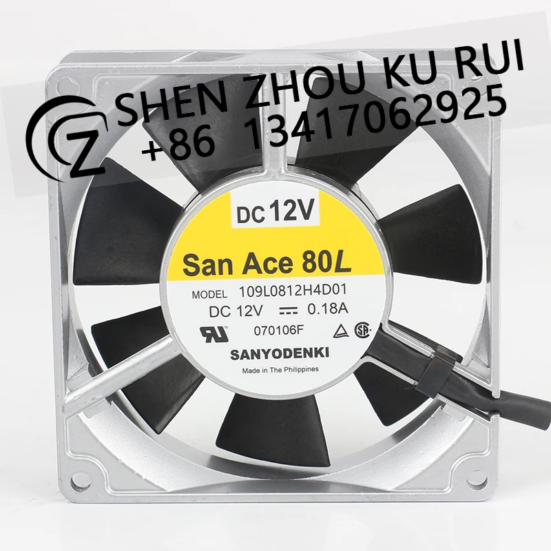 

Sanyo 12 В 0,18 А 8025 8 см Измерение скорости Алюминиевая рама 3-проводной сервер 109L0812H4D01 Охлаждающий вентилятор