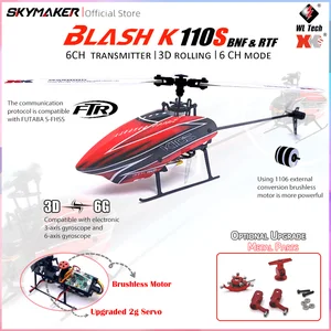 Wltoys XK K110s Helikopter RC BNF 2.4 G 6CH 3D 6G Sistem Motor Tanpa Sikat RC Quadcopter Remote Control Drone Mainan untuk Hadiah Anak-anak 10 helikopter penjualan terbaik untuk anak-anak - №