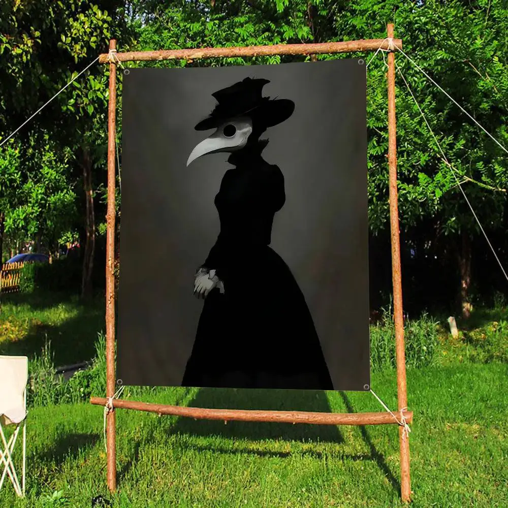 Dark Terror Retro Victorian Style Reaper Vampire Ghost Portrait Colorful Flag Wall Hanging Bohemian Wall Banner Mandala Indoor