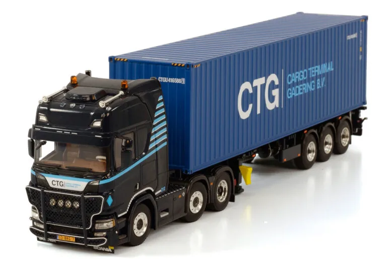 WSI 1:50 Scale Sca-nia R CR20H 6X2 Tractor,40 Foot Transport Container Delivery Truck Vehicle Diecast Toy Model 01-3776