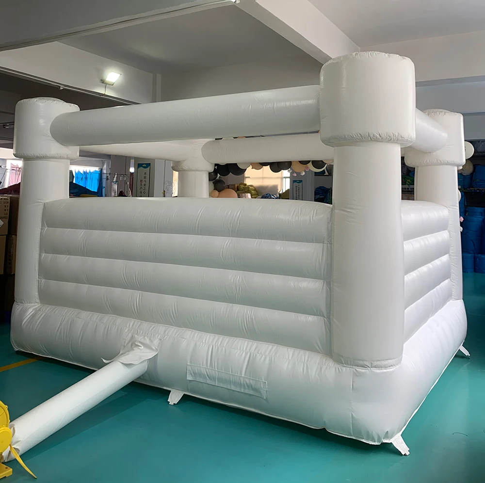 Commercial PVC Tarpaulin 100% White Bounce House 5*5*2M Inflatable Jumping Castle Wedding Bouncy House Trampoline With Blower