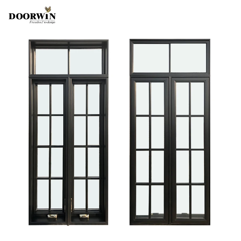 Doorwin Wholesale American House Solid Wood Low E Window Grill Design Swing Out Crank Casement Window With Mosquito Net