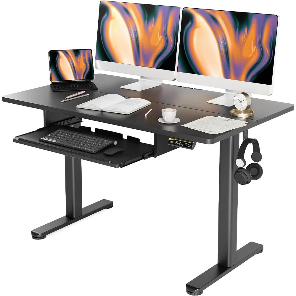 

Keyboard Tray, Standing Desk Adjustable Height, Raising Desks for Home Office and Computer Workstation, 48 Inches, Black