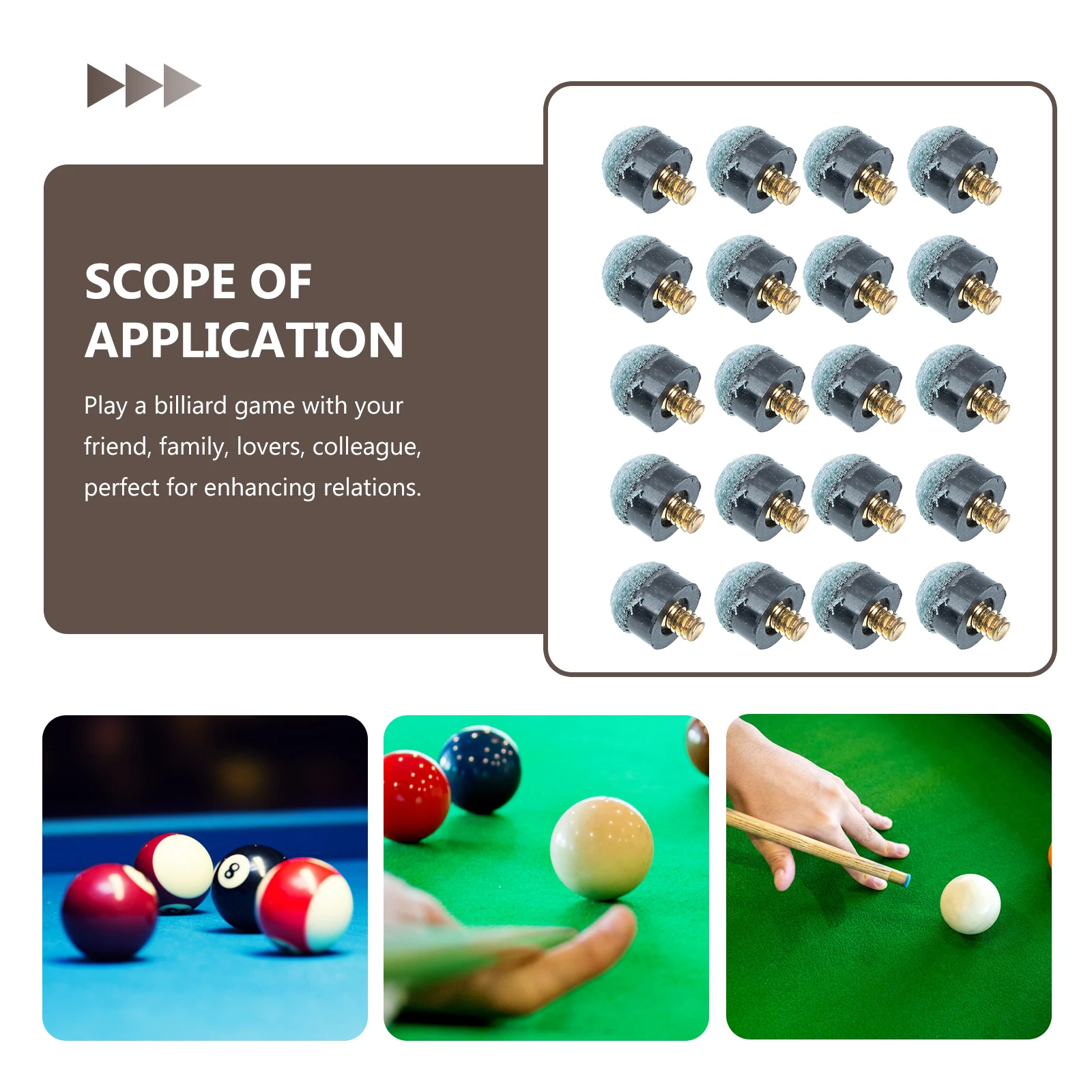 

20Pcs Pool Cue Tips Billiard Cue Tips Pool Cue Replacement Tips Leather Billiard Cue Tips Leather Pool Cue Replacement Tips