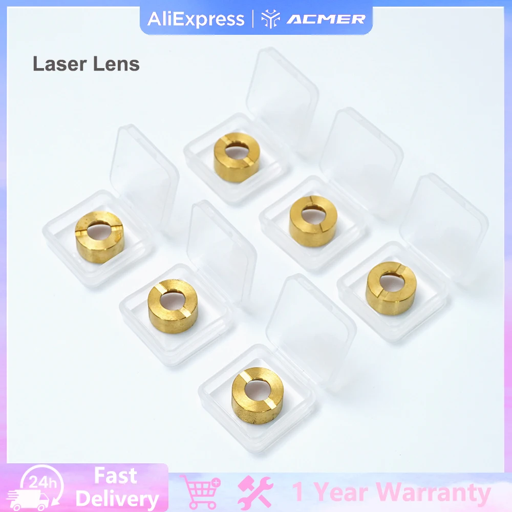 ACMER Laser Spare Lens 6 PCS Kit for P1 10W P2 20W P2 33W Laser Engraver and Cutting Machine Replacement Laser Lens Pack