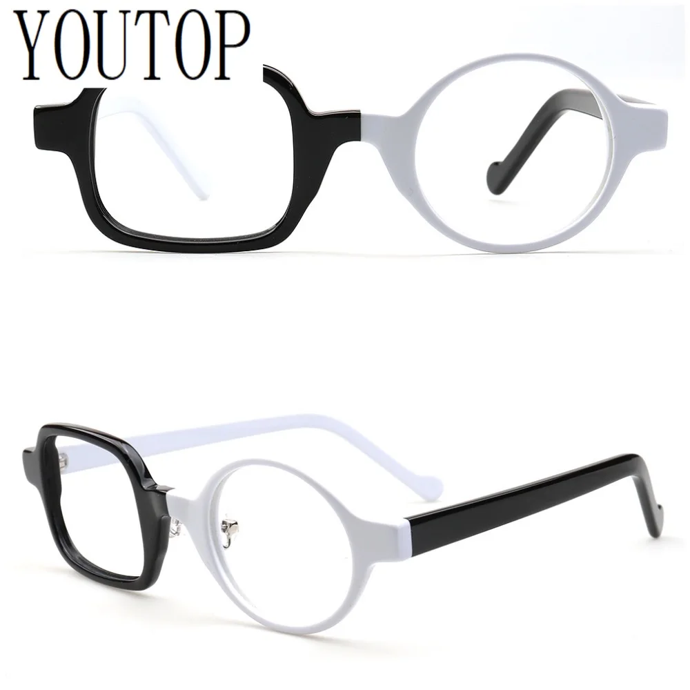 

Женские кружевные рамка для очков Мужские квадратные безумные Несовпадающие модные оправы для оптических очков винтажные прозрачные оправы для очков черепаха серые Rx