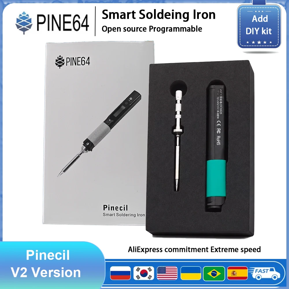 Pine64 CN Version Pinecil V2 Portable Soldering Iron Adjustable Temperature Digital Welding Tool Programmable Solder Station