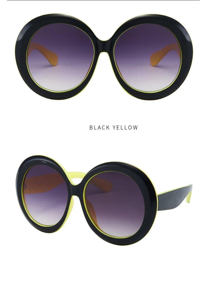 Retro-Sonnenbrille mit großem runden Rahmen, übergroße, modische Street View-Sonnenbrille, Beach Resort-Sonnenbrille – Detail 5