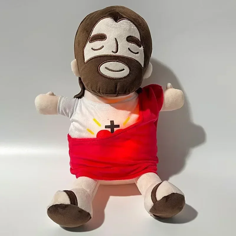 

Jesus Plush Toy New Children Music Soothing Breathing Doll Sleep Companion Toy Sound and Light Doll Holiday Gifts for Kids