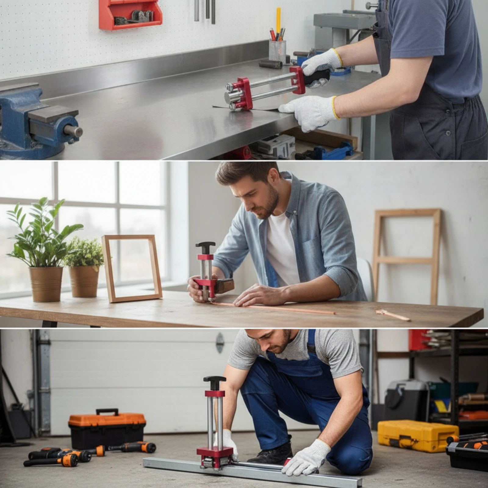 Sheet Metal Folding Tool Manual Sheet Metal Bender with Roller Handheld Two-Axis for Metalworkers, Workshops, Construction Sites view 2