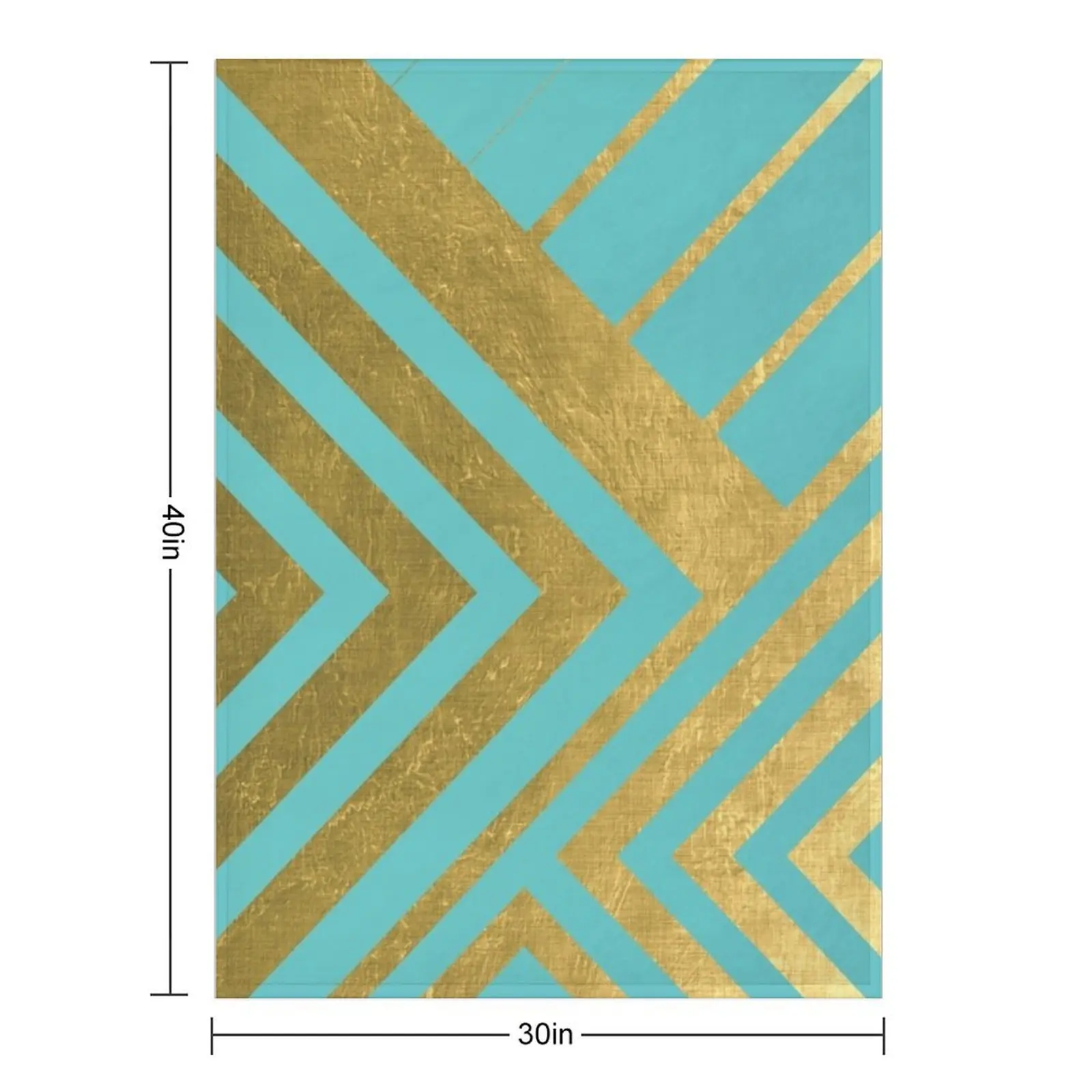 Turquoise and Gold Geometric Luxe Throw Blanket Sofa Luxury Heavy Tourist Cute Plaid Luxury Thicken Blankets