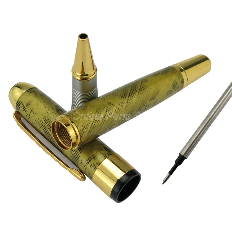 Jinhao Metall lauf Roller Ball Pen nachfüllbare Gold Trim profession elle Büro Schreibwaren Schreib zubehör