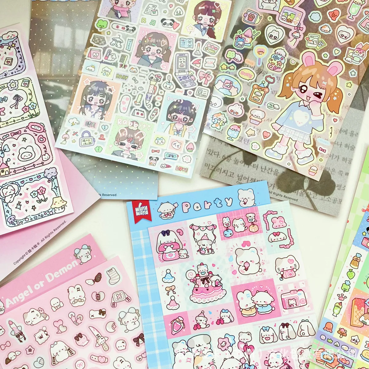 1 Pc Cute Cartoon Character Sticker Material DIY Scrapbooking Journaling Decorative Sticker Toploader Deco Supplies