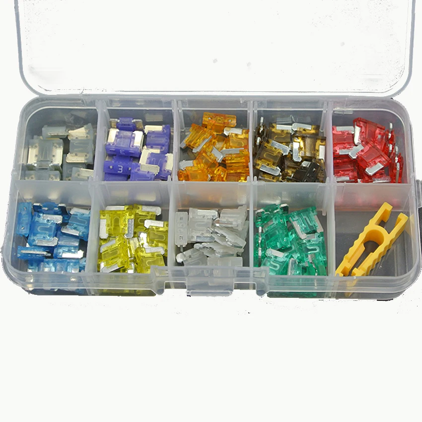 90 szt. 2,3,5,7,5,10,15,20,25,30 AMP Niskoprofilowy zestaw mini bezpieczników z mikropłopatkami APS Car Auto Truck SUV