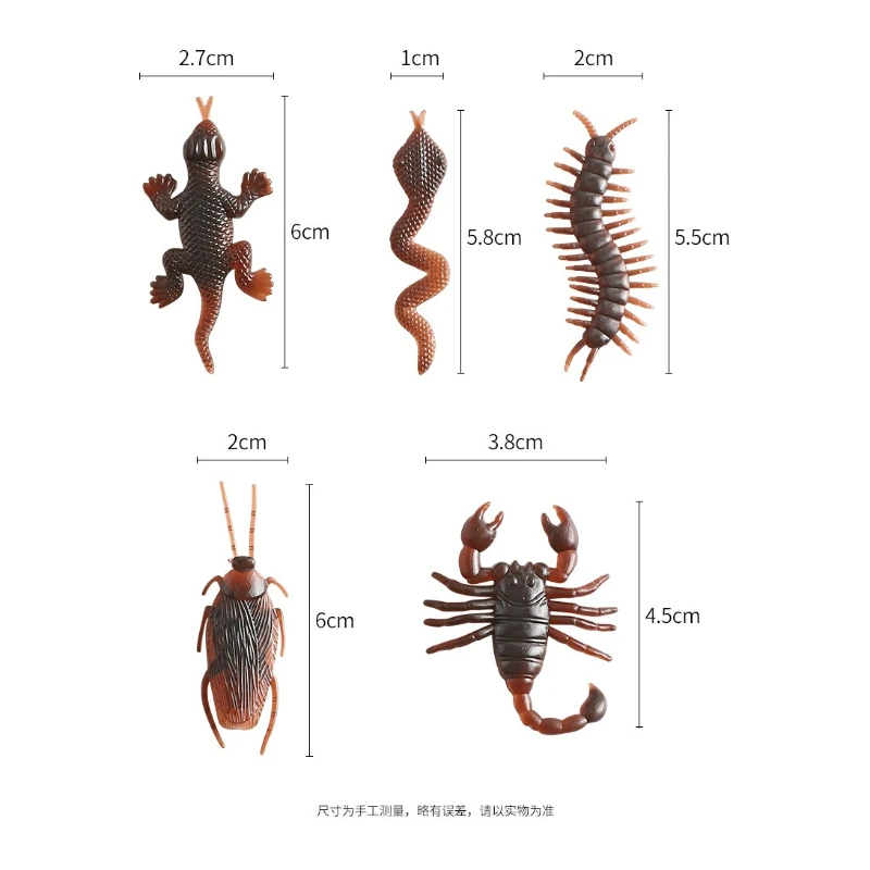 Jouets de farces amusants et réalistes, insectes effrayants, faux cafards, serpent, jouet de farces d'halloween, décor du poisson d'avril