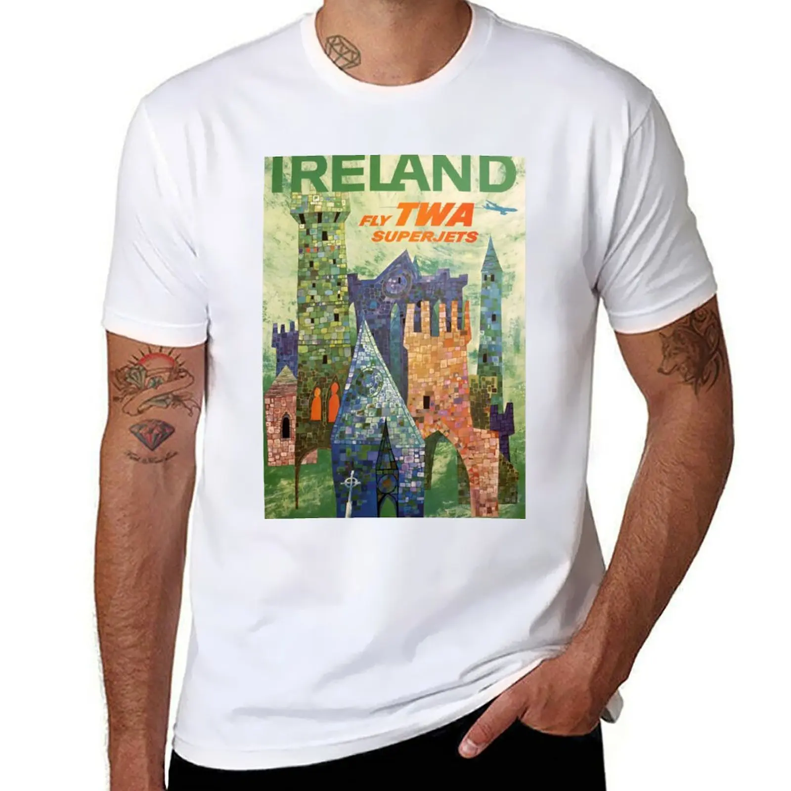 

retro classic Ireland poster T-Shirt man t shirt luxury anime tshirt