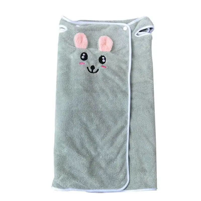 Softer and Absorbent Cartoon Coral Fleece Infant Towels Blanket Summer Wearable Kids Girl Bath Towel Bathrobe 130*80cm