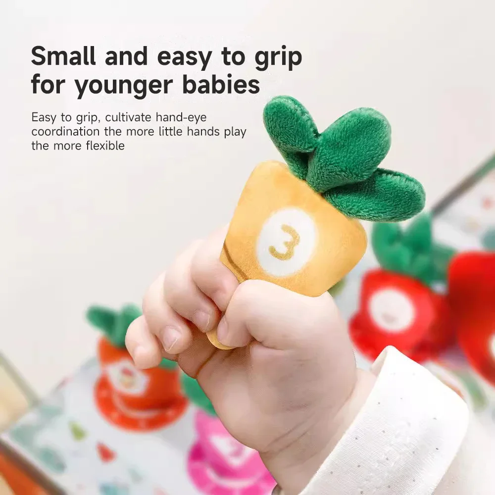 ぬいぐるみニンジンのおもちゃ、赤ちゃんが大根を引っ張る、細かい運動能力を育むおもちゃ、子供の感覚パズル、形と色のマッチングゲームおもちゃ、ギフト