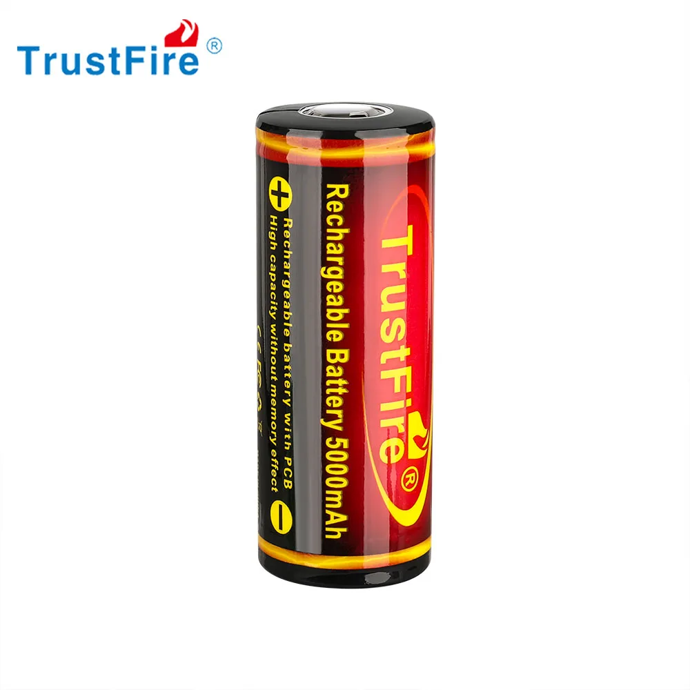 TrustFire Original 26650 Rechargeable Battery 5000mAh High Capacity Lithium ion Batteries 3.7V Flat Top Flashlight Torch Cells