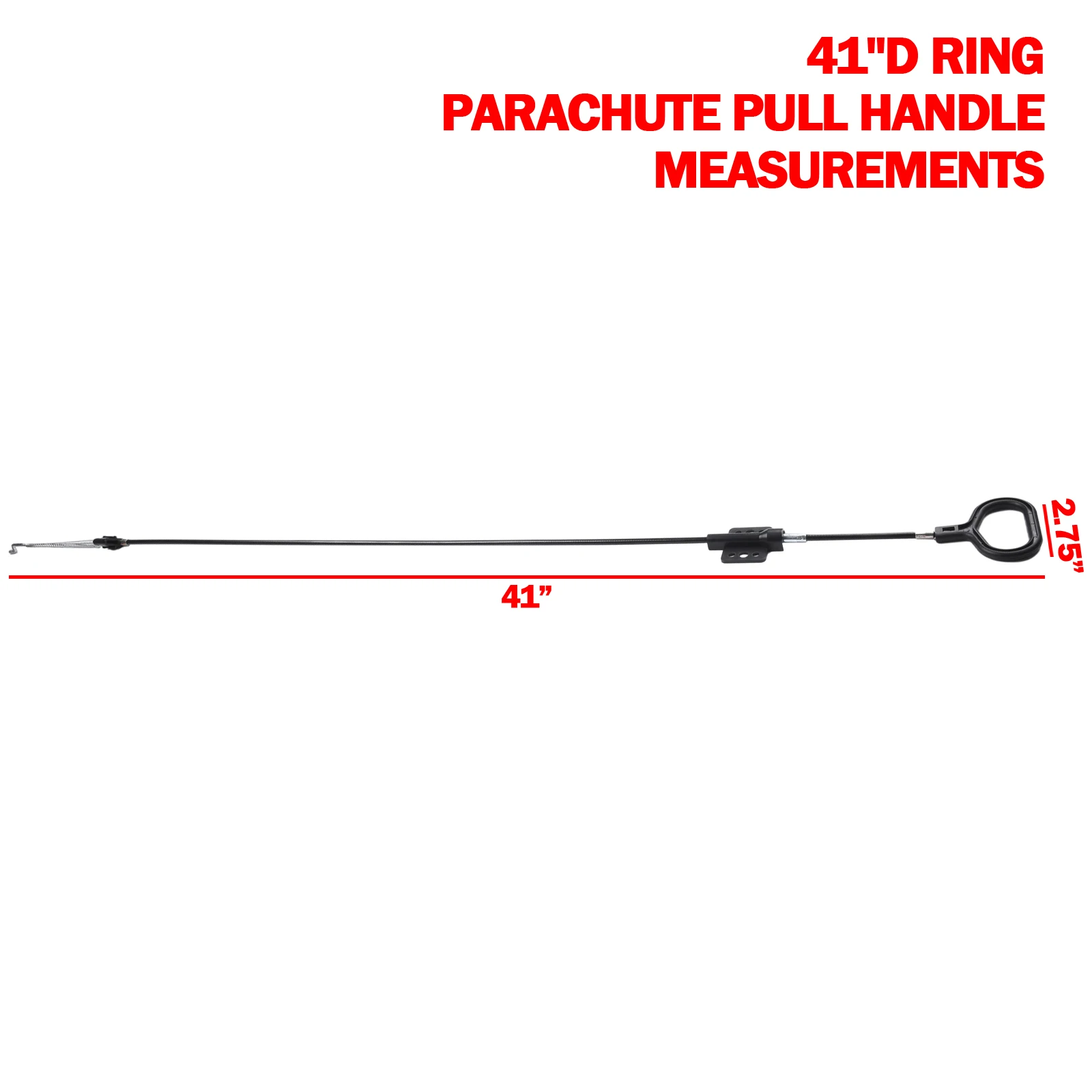 2 Piece Recliner Release Cable with D-Style Pull Handle for Ring Pull Mechanism on Recliner Chairs and Sofa Recliners