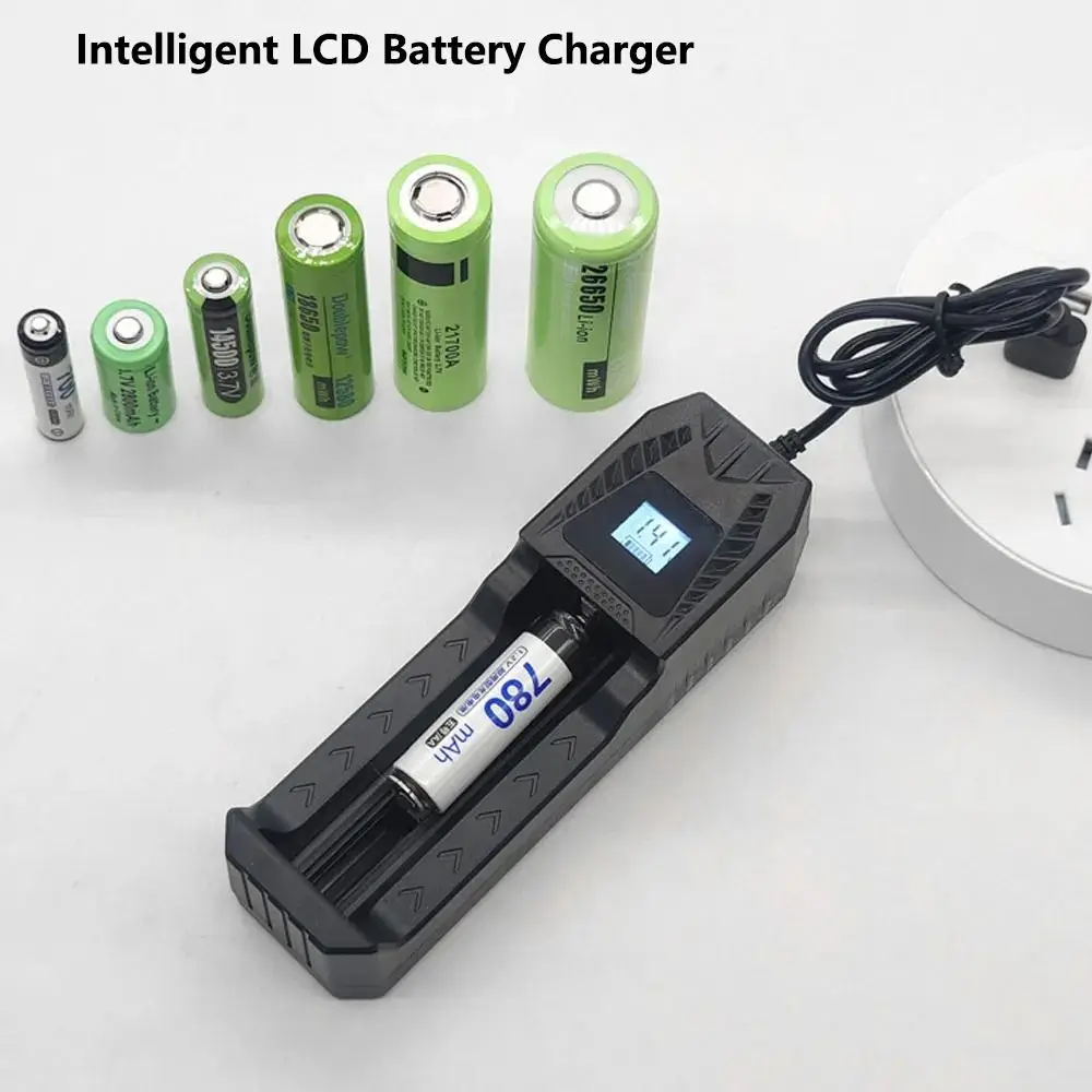 

1 / 2 Slots 18650 Battery Charger Fast Charging USB Battery Charging Base Intelligent LCD Universal Lithium Battery Charger