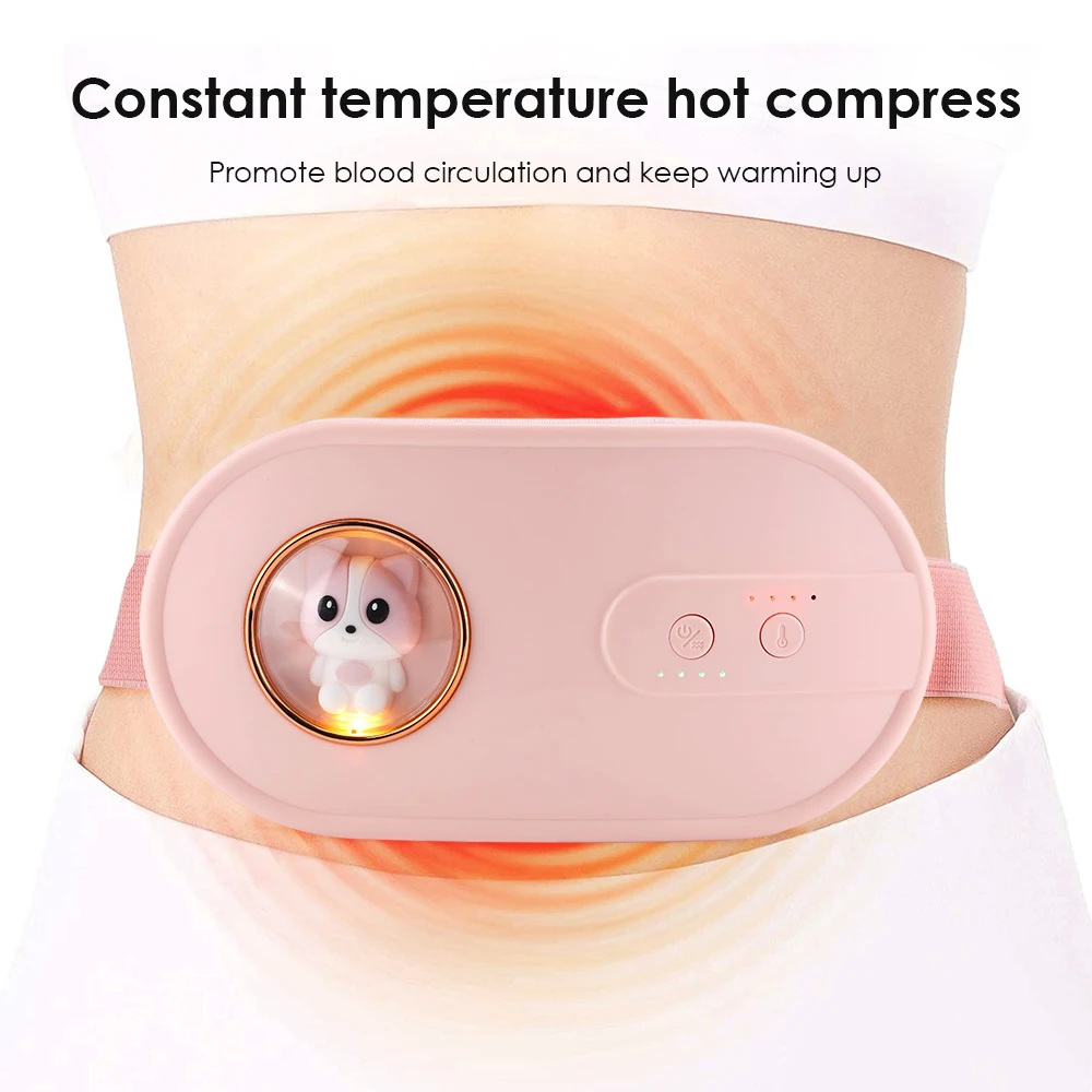 USB Electric Uterus Warm Belt Lady Relief Menstrual Pain Heating Pad Vibration Belly Massage Device Waist Abdomen Massager Belt