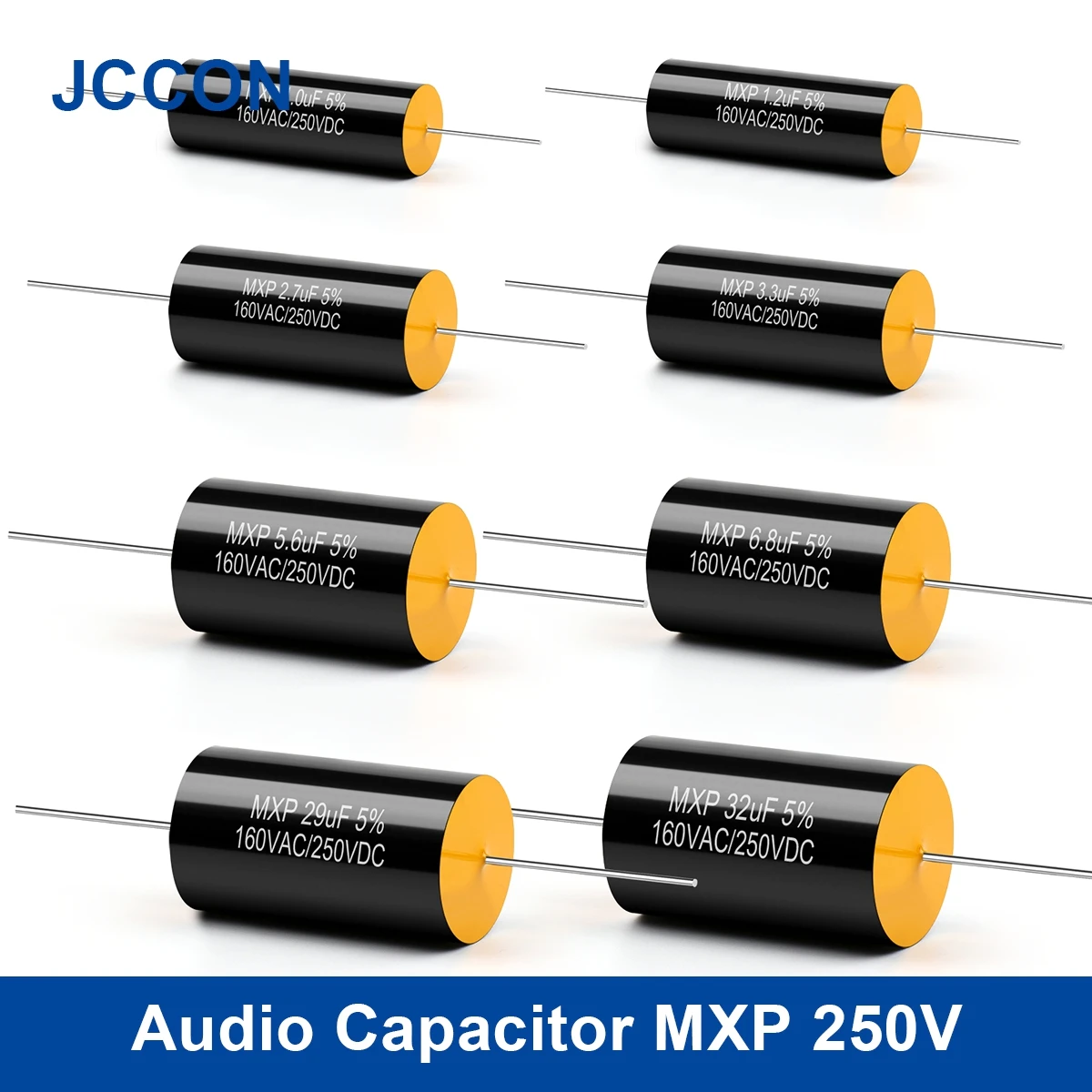 2 szt. Kondensator audio MXP audiofilski dzielnik częstotliwości 250V/160V 0.22UF 0.68UF 1.5UF 2.2UF 4.7UF 6.8UF 10UF 18UF 22UF
