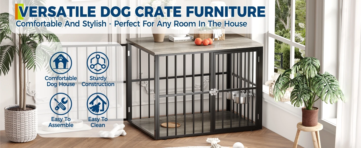 Dog crate furniture