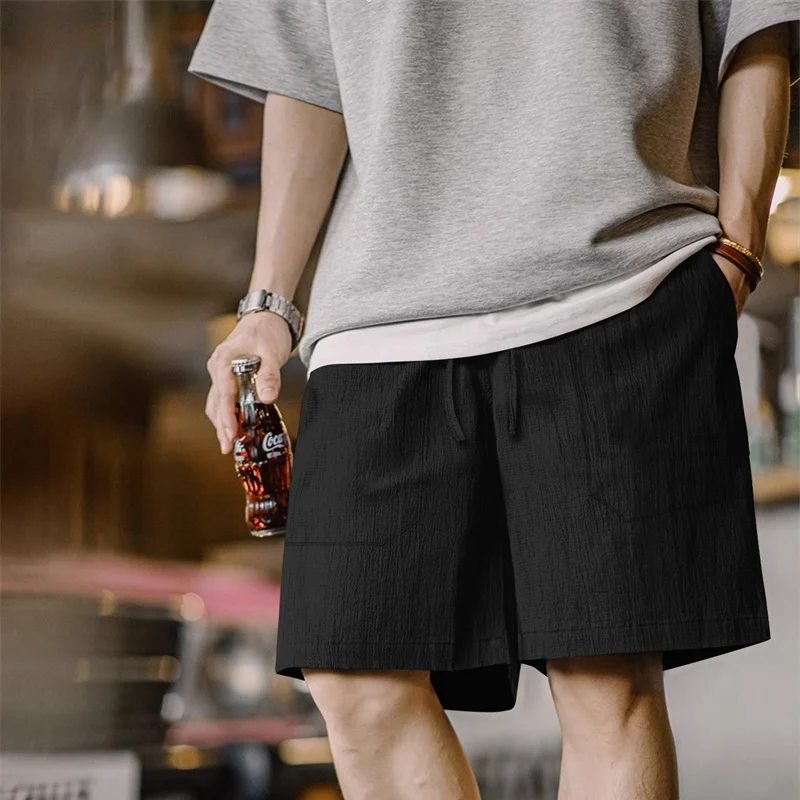 جديد الصيف فضفاض رجالي بلون السراويل خفيفة الوزن سراويل رياضية الرباط شورتات للبحر الرجال الركض السراويل الرياضية غير رسمية #1