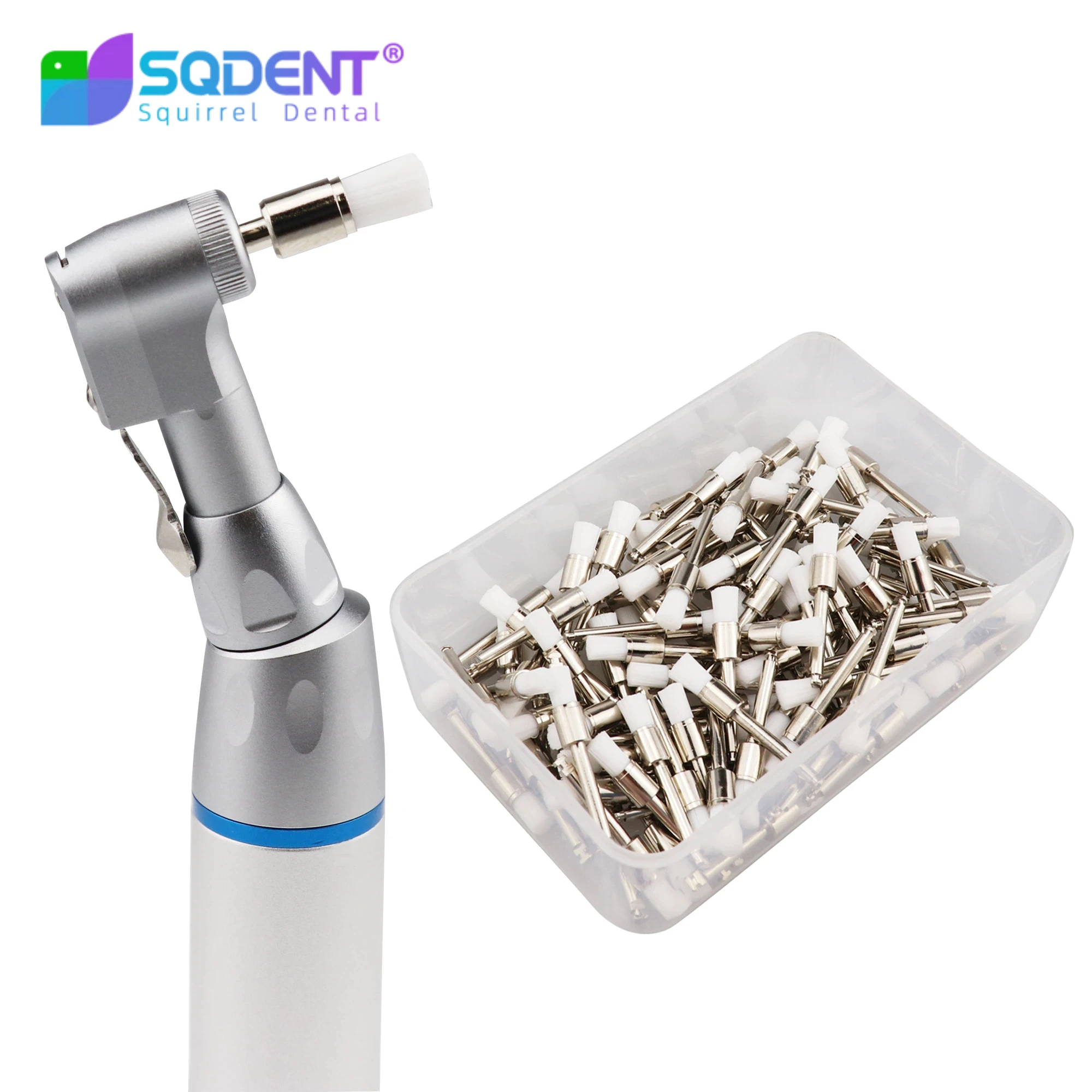 100Pcs/Box Dental Lab Nylon Latch Small Flat Polishing Polisher Prophylaxis Brushes Disposable Dental Care Flat Brush White