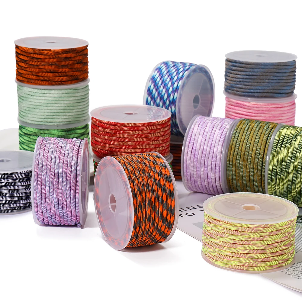 

7.5m/lot 4mm Wire Nylon Cord Thread Chinese Knot Cord Bracelet Braided String Necklace For DIY Bracelet Jewelry Making Findings