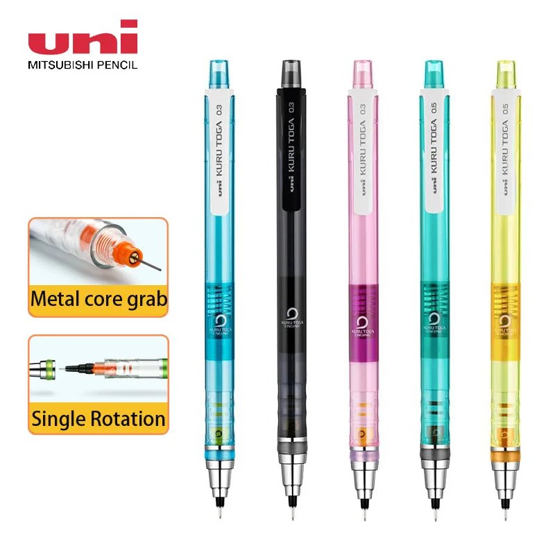 Uni Mechanical Pencil 450T Kuru Toga 0.5mm Lead Continuous Core Automatic Rotating lápices For Students Kids Stationery Supplies