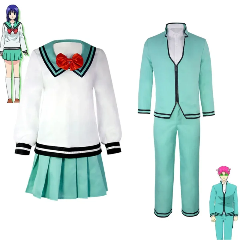 Japan The Disastrous Life of Saiki K. women Teruhashi Kokomi cosplay dress Saiki Kusuo no sai-nan Yumehara Chiyo dress and wig