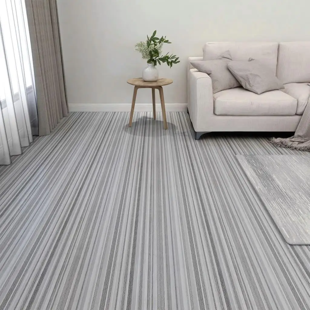 20 Pack Self-Adhesive PVC Flooring Planks - Light Grey, 1.86m², Easy Install Tiles for Home Renovation