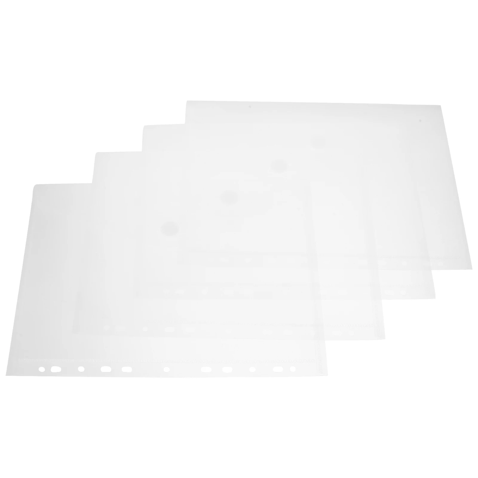 

4pcs Document Folders Sticker Button A4 Clear Bags Pvc File Pockets Office School Supplies Lightweight Transparent File