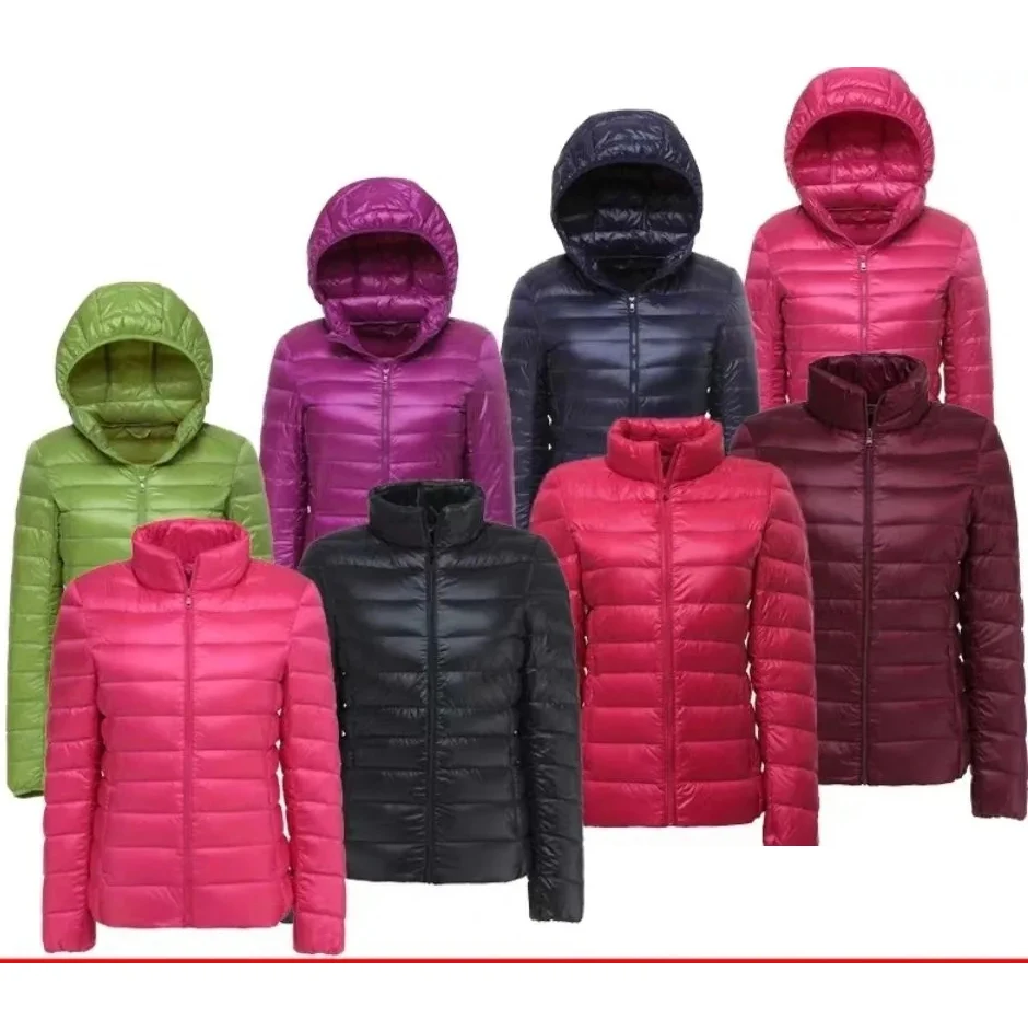 2023 Female Autumn Winter Warm Ladies Light Women Down Coat Spring Jackets Ultralight Hooded Down Jacket Oversized jacket S-8XL