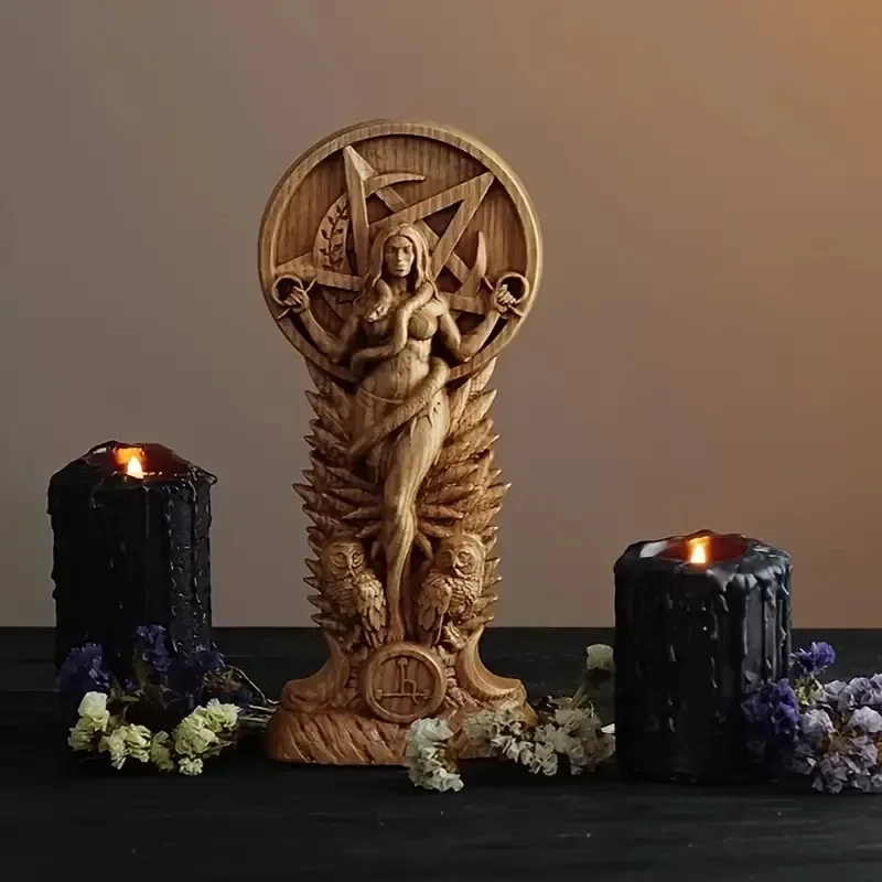Heidnische Altargöttin Skulptur Hexe Schlange Frau Home Decor Statue Sommerische Hexerei Weibliche Weisheit Ornament