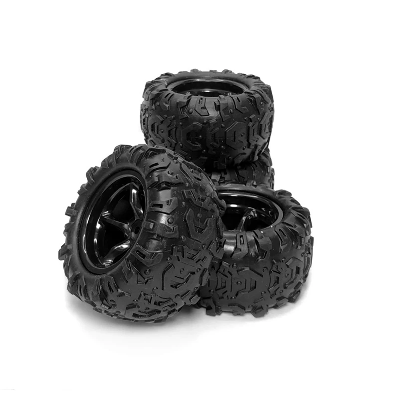 4Pcs Rubber Tire Wheel Tyre for 9300 9310 PXtoy 9300 9302 9303 9304 1/18 RC Car Spare Parts Accessories [bjve-Toy] view 2