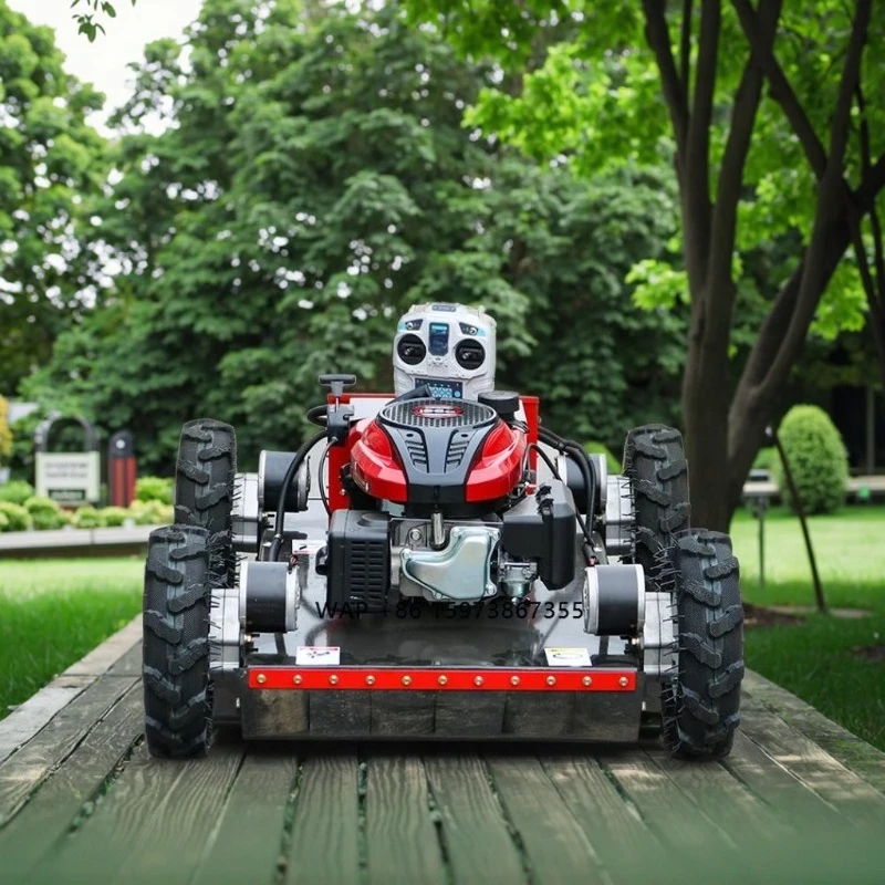 Remote Control Wheel  Lawn Mover Automatic Grass Cutter Engine Remote Control Lawn Mower