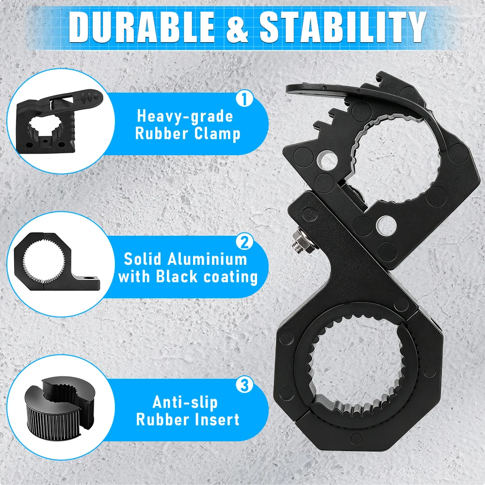 Shovel & Axe Mount Bracket with Quick Clamp, Quick Release, Fits 1-2