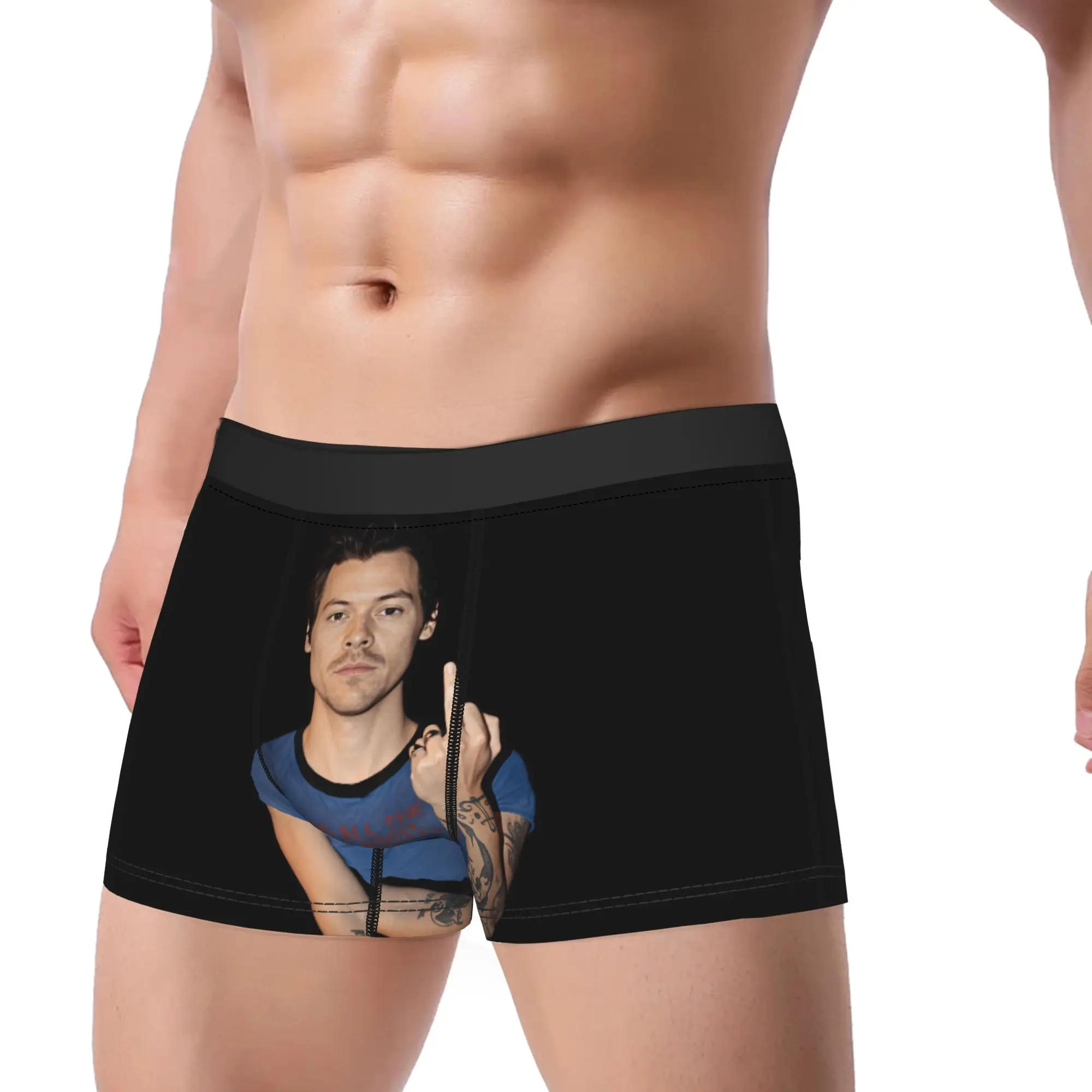 Singer H-Harrys S-Styles Kiss Al the Time Underwear  Comfortable Underpants Pattern Boxer Brief Pouch Large Size Boxer Shorts
