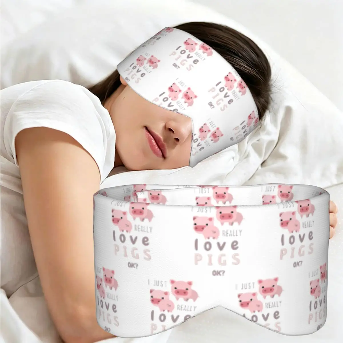 Funny Pigs For Pig Lovers sleep mask Light Blocking Portable Eye Cover for Girls Boys Office Nap Party Gift Eyeshade eyepatch