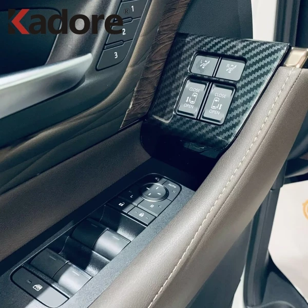 لتويوتا ألارد Vellfire 2024-2026 السائق الجانب مركز الباب انزلاق الباب التبديل الحافة غطاء الكسوة اكسسوارات السيارات التصميم