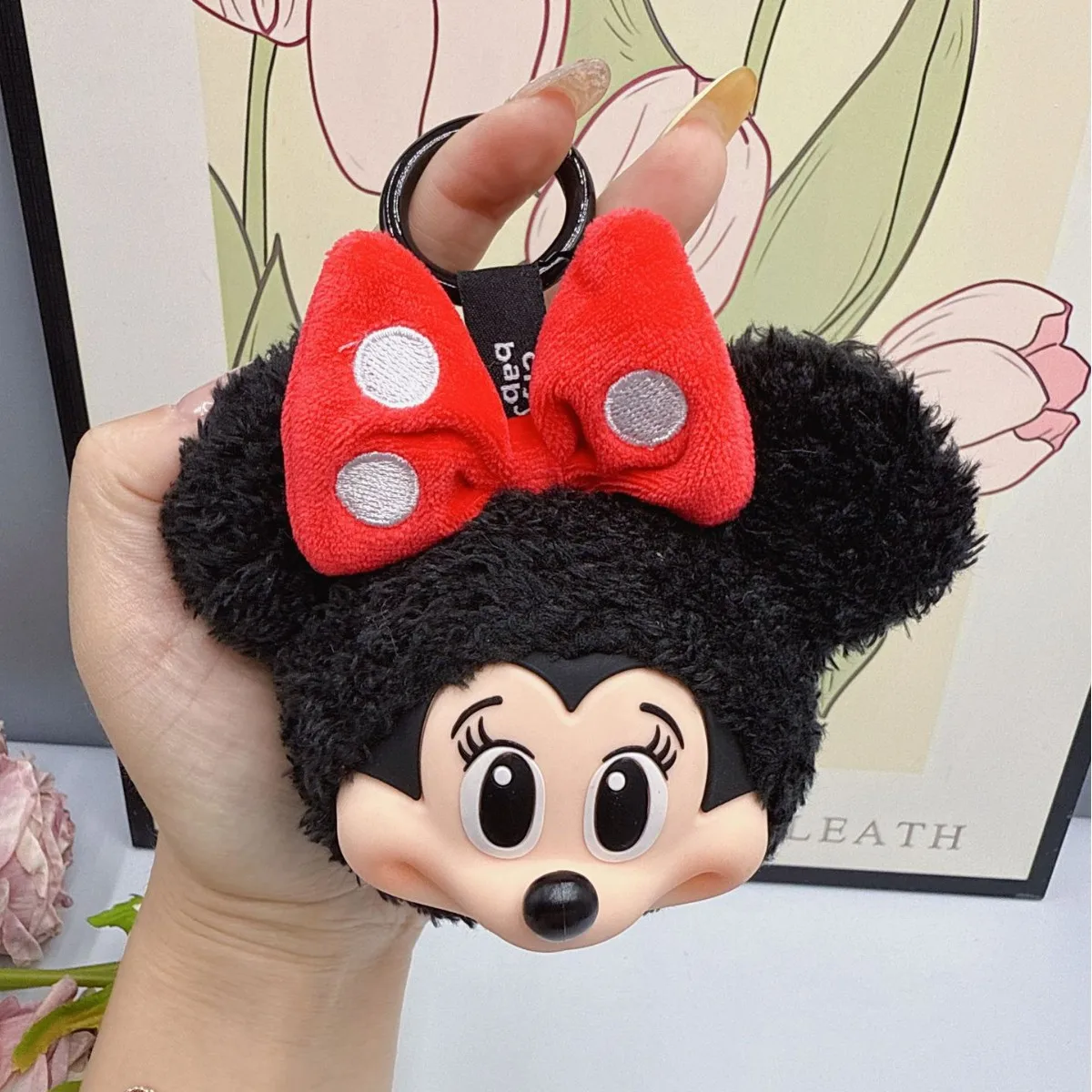미키 미니 봉제 인형 키체인 귀여운 비닐 피규어 수집용 선물 백팩 자동차 펜던트 어린이 애니메이션 홈 데코 생일