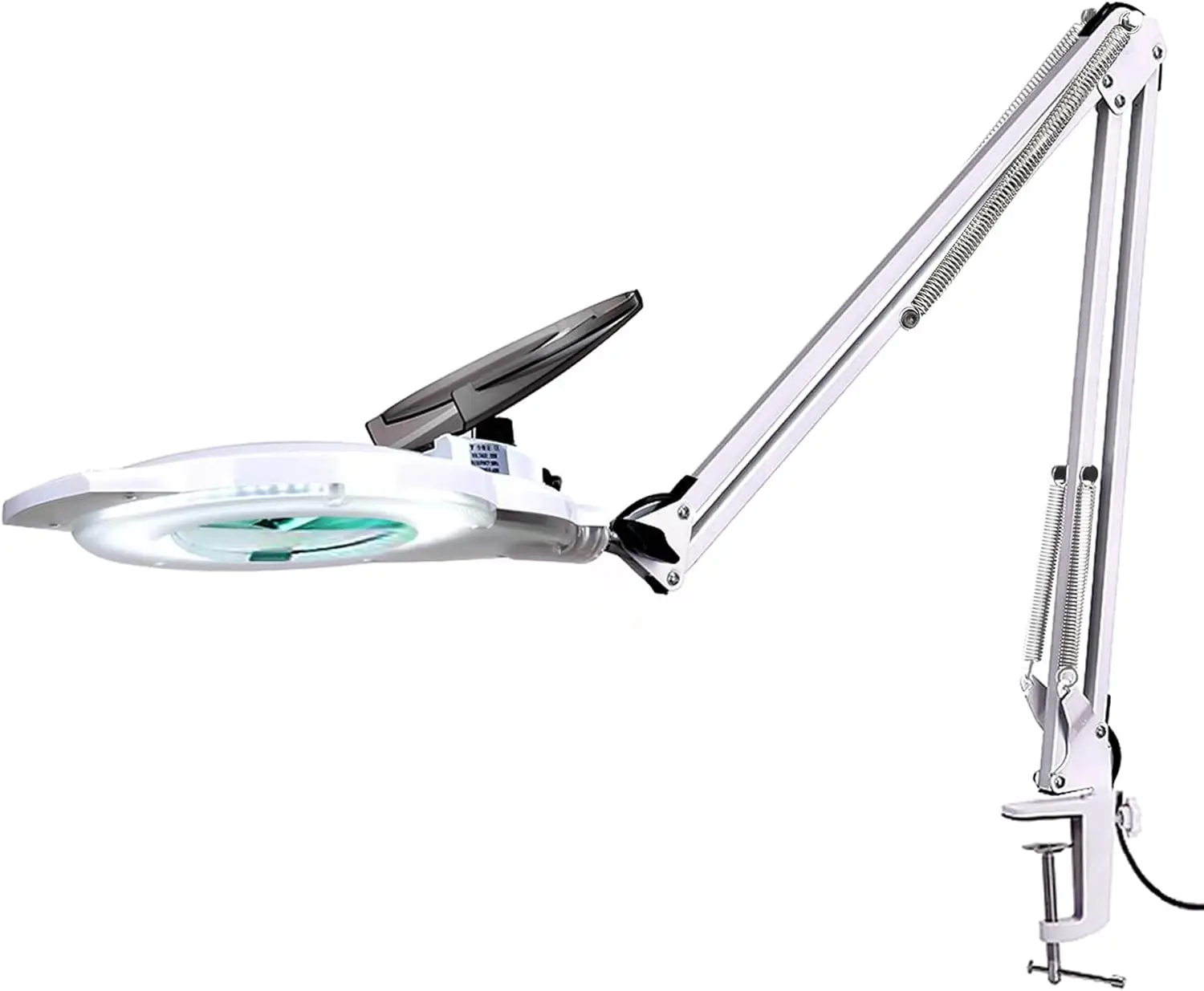 

10X LED Magnifying Lamp with Clamp, 2200 Lumens Dimmable Bright Daylight Glass for Reading Repair Crafts - White