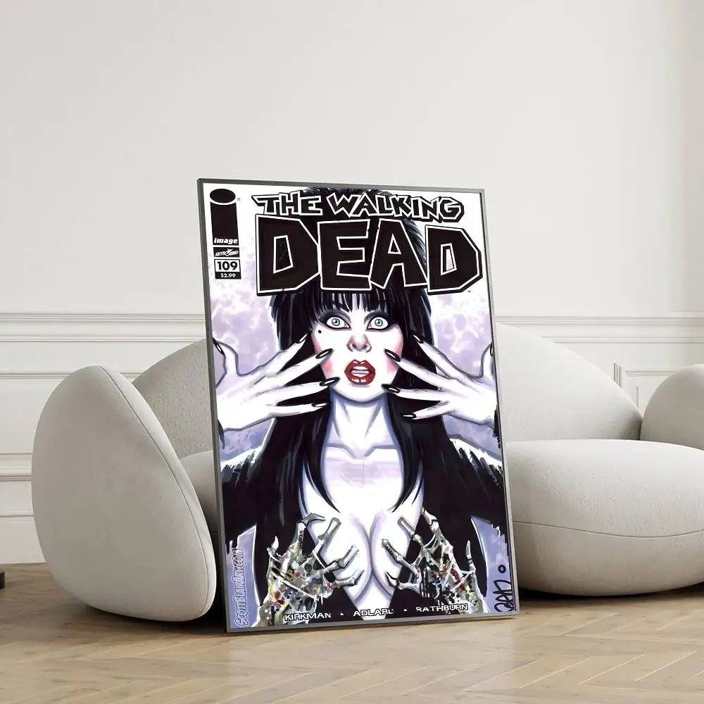 1 قطعة فيلم E-Elvira عشيقة الظلام المشارك HD ديكور المنزل لزجة جدار مقاوم للماء غرفة المعيشة بار ديكور جمالي #1