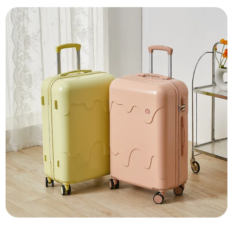 Children's Travel Suitcase Ice Cream Trolley Case for Male Female Students Universal Wheel Sturdy Password Mute Boarding Box