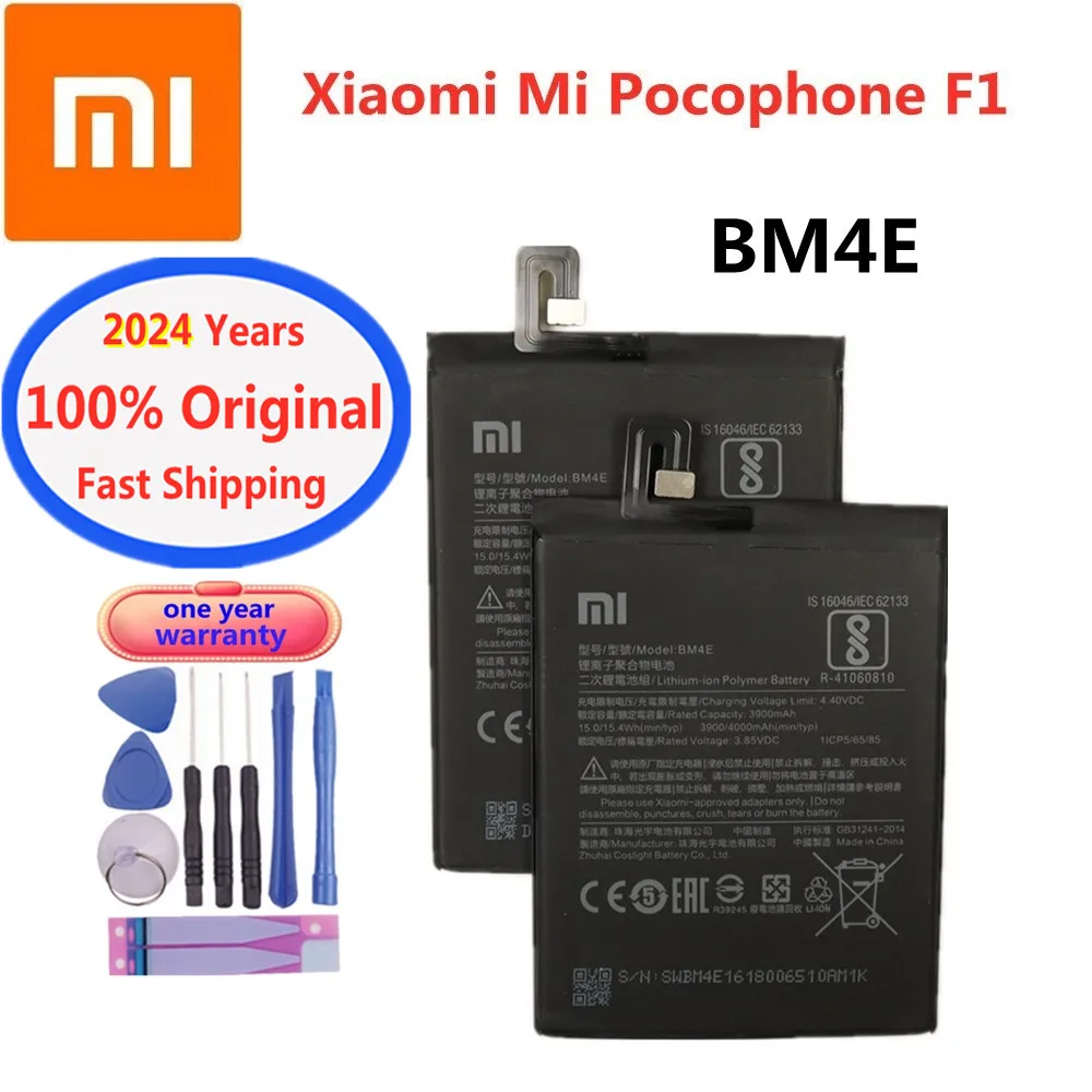 

2024 Years 4000mAh BM4E Original Xiao mi Battery For Xiaomi Pocophone F1 Mi POCO F1 High Quality Phone Bateria Battery + Tools